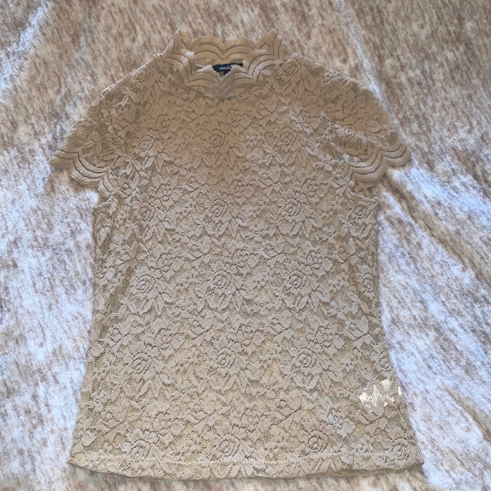 Tan lace shirt
